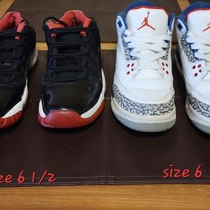 (Bundle)Jordan Bred 11  6.5Y **AND**Cement 3 True Blue s 6 $115 both or $70 each